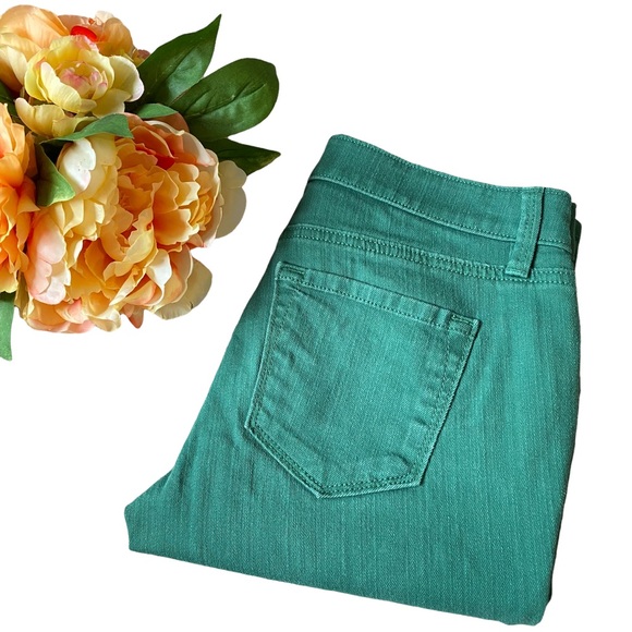 ANN TAYLOR LOFT  | GREEN MODERN SKINNY JEANS  SZ 4P - Picture 2 of 9